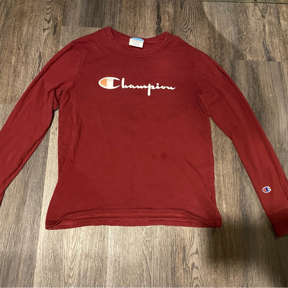 Champion Red Long Sleeve Shirt